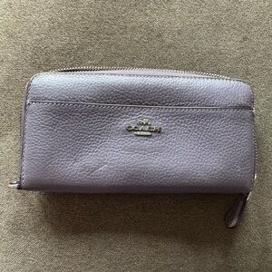 Coach Lavender Leather Zip Wallet